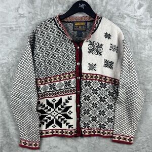 Vintage Woolrich Nordic Cardigan Cotton Blend Womens XL 90s Holiday Utility
